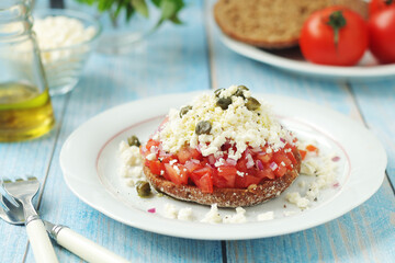 A traditional Cretan dish Dakos