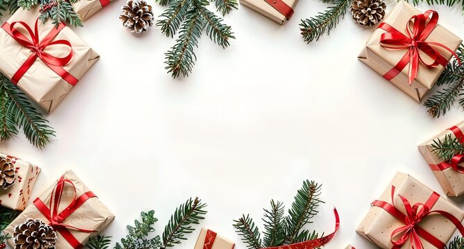 Festive Holiday Frame ,  Holiday background,  Holiday banner, copy space, text space