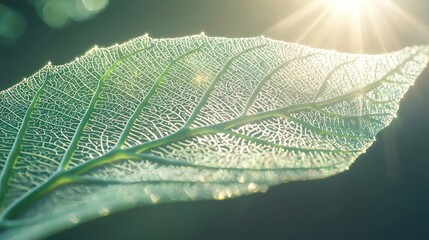 Sunlit Leaf: Captivating Patterns and Colors Up Close