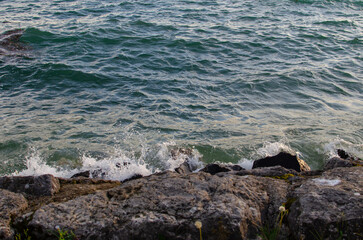 small waves in the lake