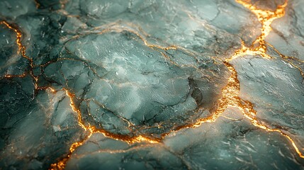 A light pastel green marble surface with intricate golden veins weaving through, offering a peaceful and luxurious vibe