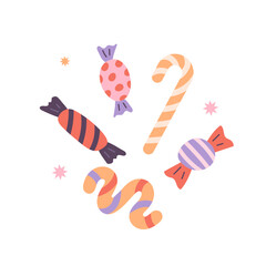 Halloween candies. Trick or treat. Sweet snacks