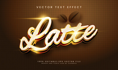 Brown latte editable vector text effect, with modern luxury concept