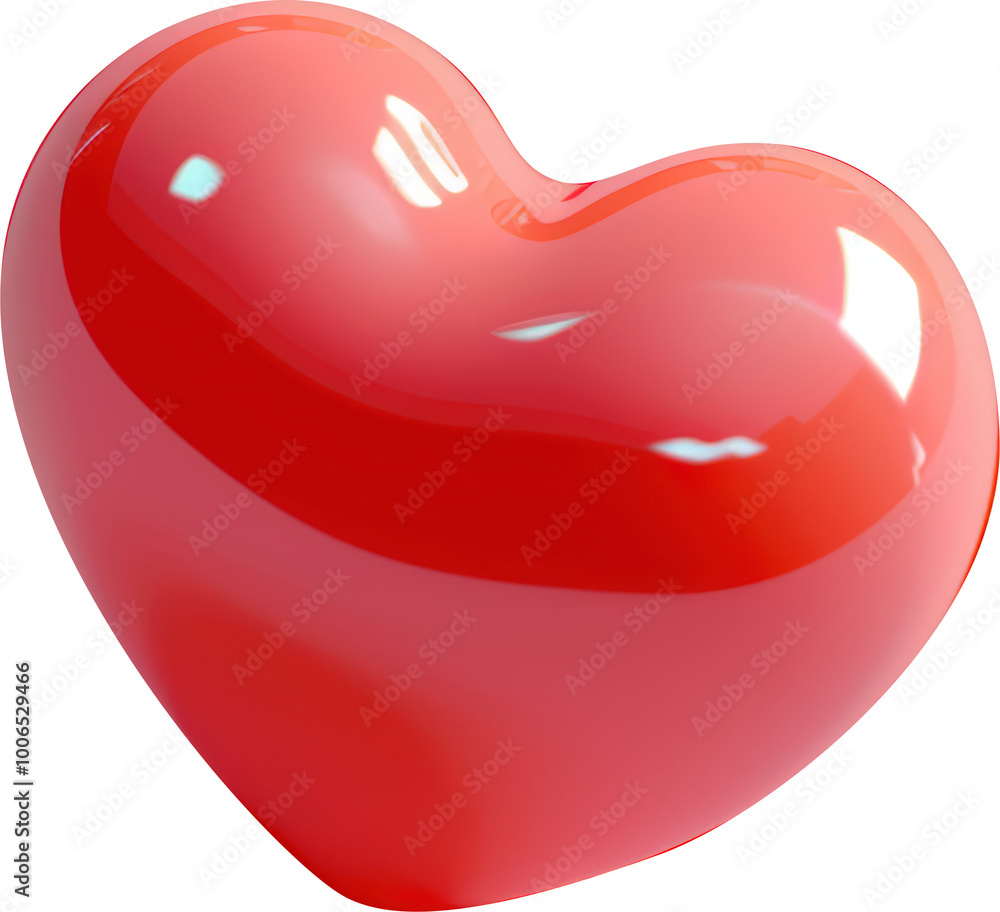 Poster Glossy red heart shape