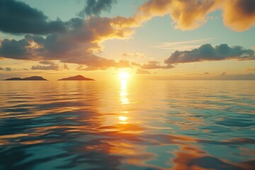 Obraz premium Tranquil Sunset Over Calm Waters