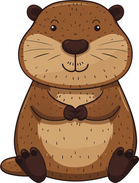 recommend clip art: Cute cartoon otter