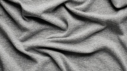 Fototapeta premium A close-up shot of a textured men t-shirt in heather gray, isolated on a white backdrop, perfect for fabric quality promotions