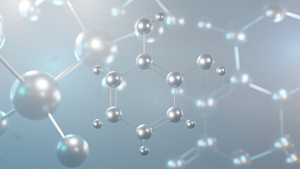 catechol molecular structure, 3d model molecule, ortho isomer, structural chemical formula view from a microscope