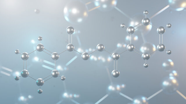 benzoyl peroxide molecular structure, 3d model molecule, oxidizer, structural chemical formula view from a microscope