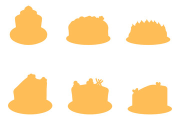 Simple birthday cake icon set