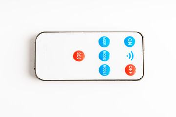 control remoto infrarrojo con fondo blanco aislado 