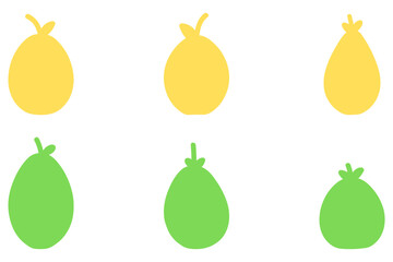 Simple pear fruit icon set
