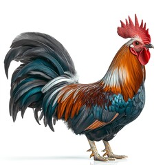Fototapeta premium rooster standing isolated on a white background 