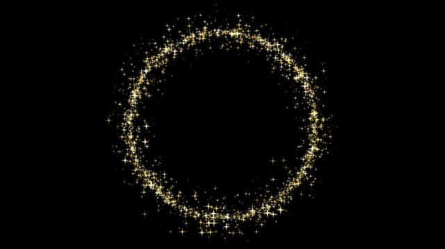 circle shape particle gold yellow star animation 4k