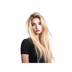 Naklejka premium Portrait of a Beautiful Young Woman with Long Blonde Hair