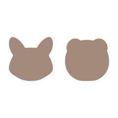 Simple cat head icon set design