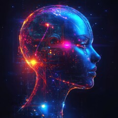 Fototapeta premium Unique Logo Reflecting the Synergy of AI and Humans
