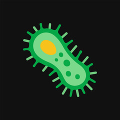 Microbe Vector Icon - Bacteria and Virus Symbol Design