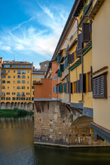 Landscape of Ponte Vecchio And Arno River in Florence, Italy Landscape of Ponte Vecchio And Arno River in Florence, Italy