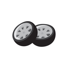 Car Tires Icon - Vehicle Wheels Design