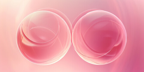 Obraz premium Adoration (Light Pink): Two overlapping circles representing deep affection or admiration