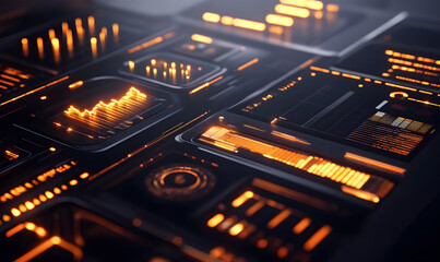 Futuristic Stock Market Chart with Glowing Data or Dynamic Financial Timeline for graphic background