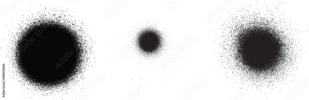 Poster collection of ink splashes for explosion effect .set of black spray paint effect. place stains and s