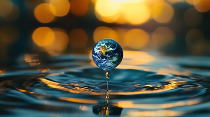 Miniature Earth inside a Droplet of Water