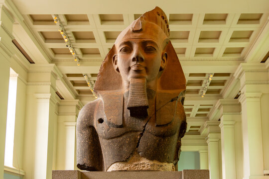 Bust of Ramses II (Pharaoh of Egypt) in British Museum, London, UK