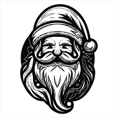Christmas Silhouette Santa Clip Art Silhouette christmas isolated on white background 

