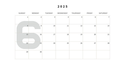 Monthly 2025 Calendar,