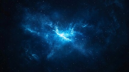 Fototapeta premium Blue Galaxy Nebula in Space