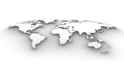 A world map illustrated in soft, light colors against a clean white background, creating a minimalist and elegant design. This map highlights geographical features and countries with gentle hues, 