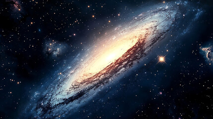 Fototapeta premium Distant stars and planets in deep space exploration