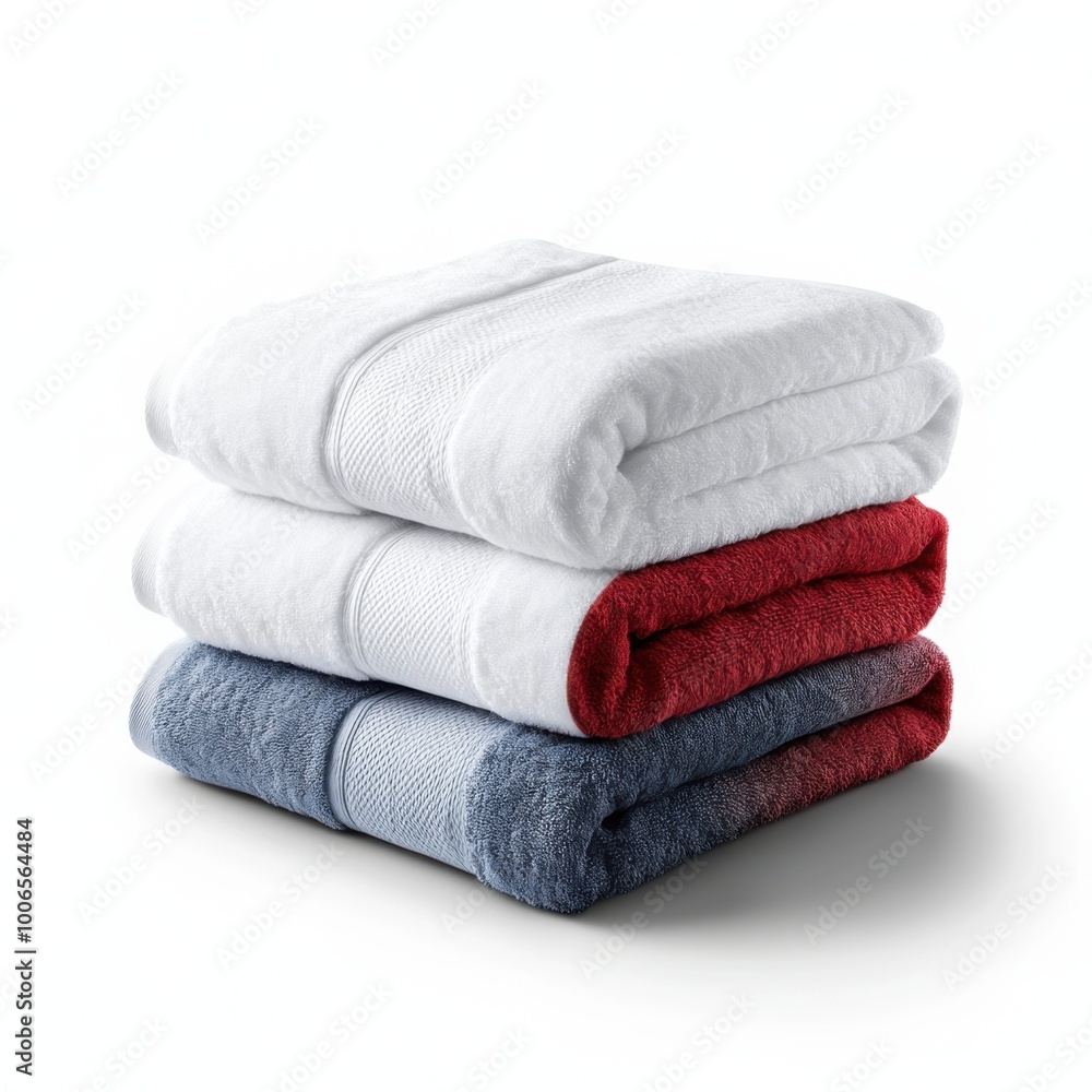 Poster stacked towels on soft background for bath use