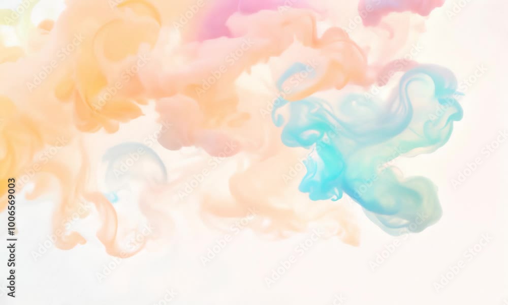 Poster abstract image of colorful ink swirls in water. create a stunning visual of vibrant colors dancing a
