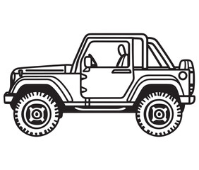 Illustration of a truck, Vintage jeep car, Cartoon truck