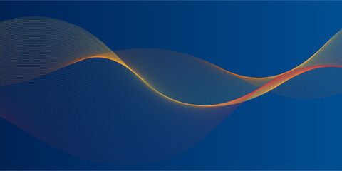 A dark blue background with light gold and reddish-orange wavy lines.