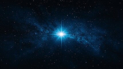 Starry Night Sky with Bright Star