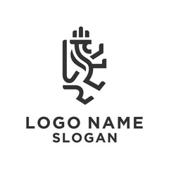 black lion logo simple minimalist lines