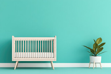 Minimalist Baby Room Design, featuring a birch crib, soft pastel colors, serene ambiance, and gentle decor elements for a calming space.