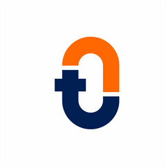 Letter T O logo design with the concept of the number zero.