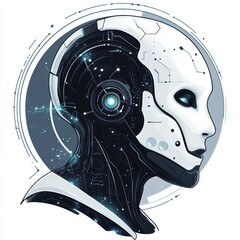 Obraz premium Modern Logo Design Featuring Key Themes of Artificial Intelligence