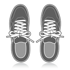 Sneakers. Classic Tennis ShoeLogo. Sports Running footwear silhouette. Vector illustration