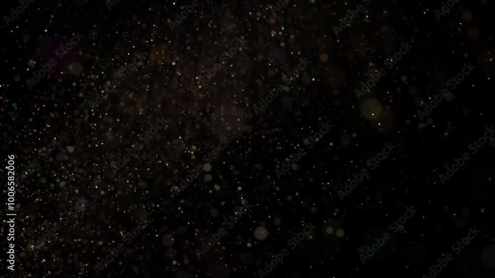 Aufkleber 4k explosion of golden bokeh lights. holiday motion background. glowing particle abstract. 2160p 60f