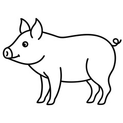 Cute Pig Zodiac Icon Vector Illustration Perfect for Astrology Themes and Pig Year Celebrations

