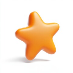 Star 3d icon cartoon style floating on white background