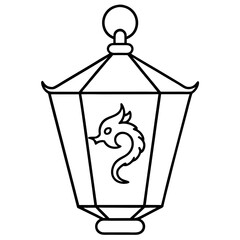Stunning Vector Illustration of a Chinese Character Lantern Enhancing Cultural Ambiance
