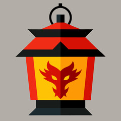 Stunning Vector Illustration of a Chinese Character Lantern Enhancing Cultural Ambiance
