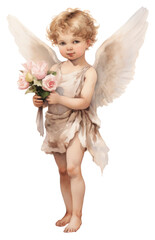 Fototapeta premium PNG Child Angel flower angel portrait.